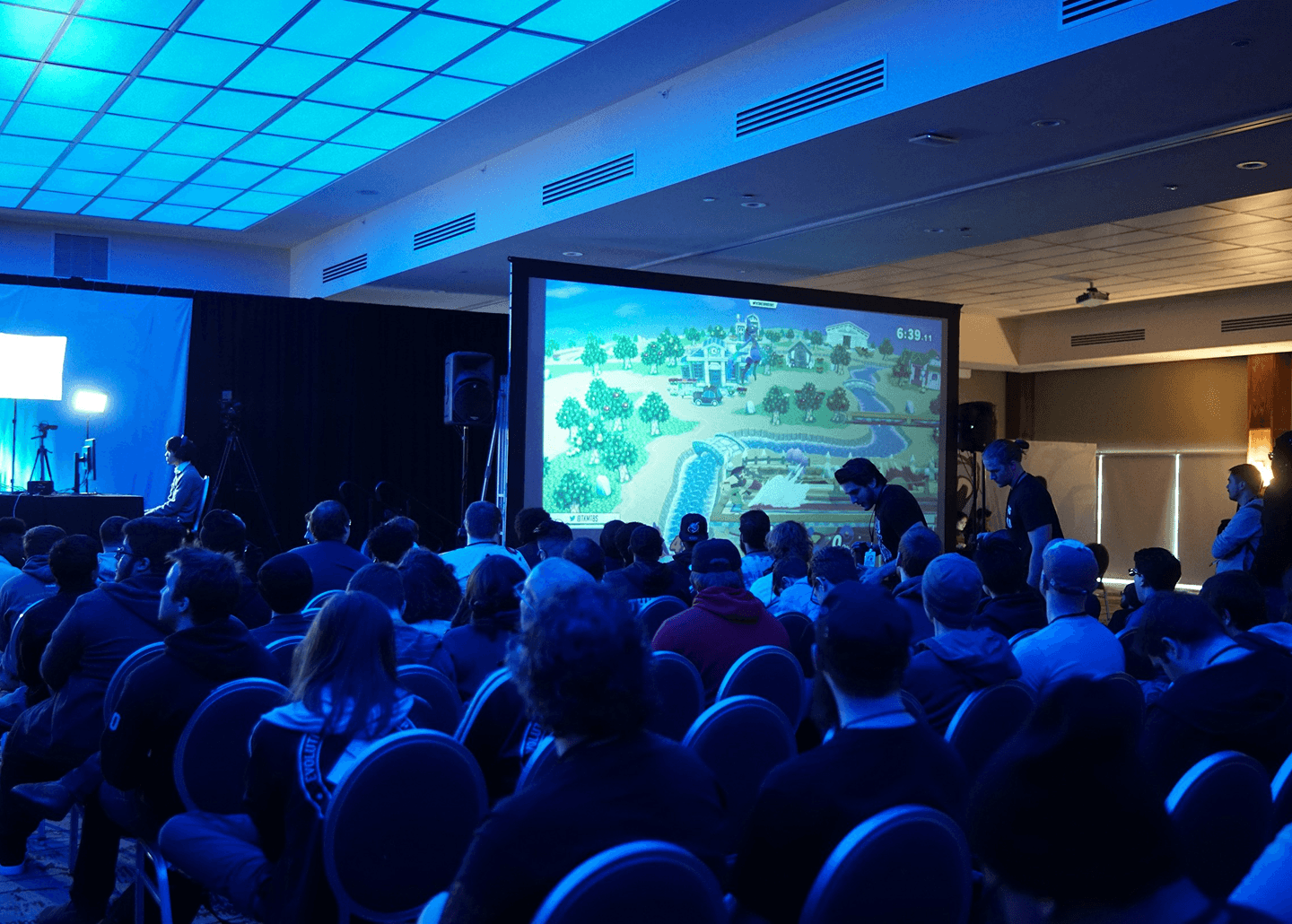 Medical conference with audience watching presentation